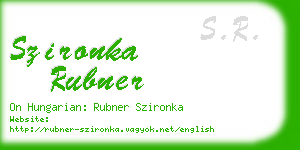 szironka rubner business card